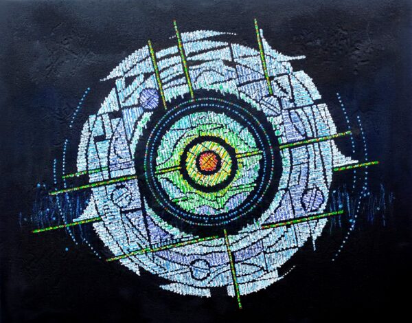 GRANDE MANDALA SUL CAMPO NERO